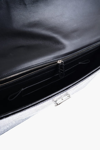 Borsa Business in Pelle di Coccodrillo con Chiusura a Scatto