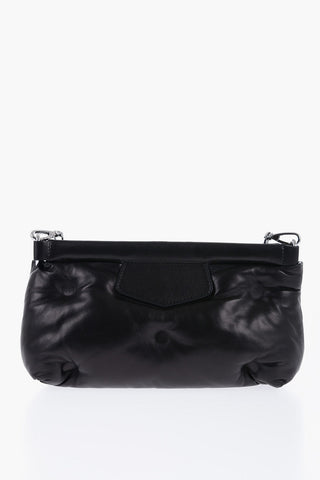 MM11 Padded Leather GLAM SLAM Clutch with Chain Shoulder Strap