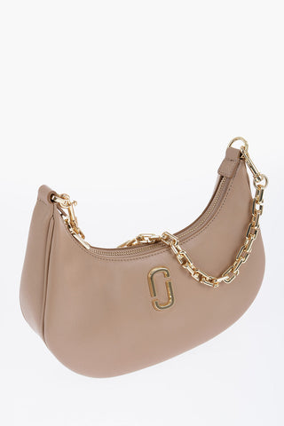 Leather Hobo Bag with Chain