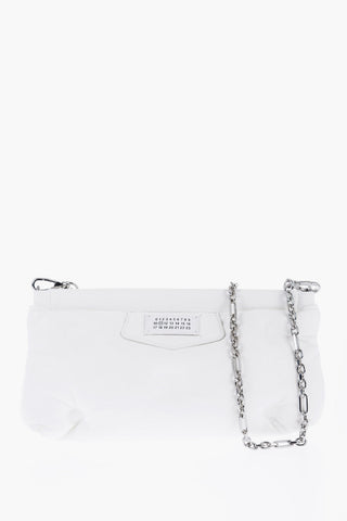 MM11 Padded Leather GLAM SLAM Clutch with Chain Shoulder Strap