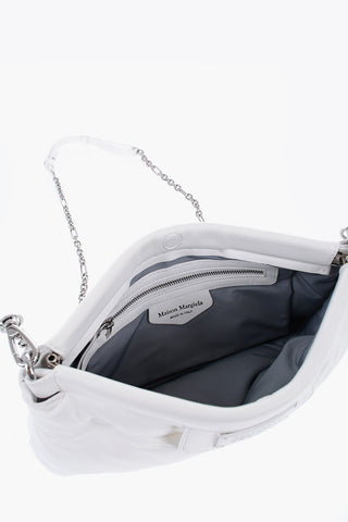 MM11 Padded Leather GLAM SLAM Clutch with Chain Shoulder Strap