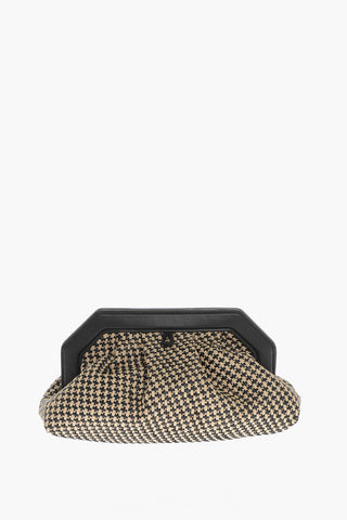 Braided raffia Clutch With Leather Details