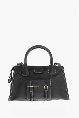 Borsa A Spalla EDITH In Pelle Con Cuciture A Cotrasto