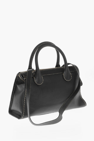 Borsa A Spalla EDITH In Pelle Con Cuciture A Cotrasto