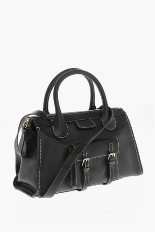 Borsa A Spalla EDITH In Pelle Con Cuciture A Cotrasto