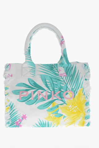 Printed Shoulder Bag With Embroidered Logo