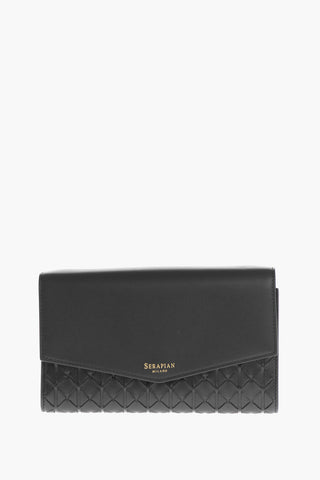 Braided Leather Clutch With Removable Shoulder Strap