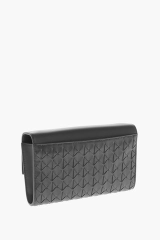 Braided Leather Clutch With Removable Shoulder Strap