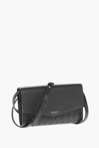 Braided Leather Clutch With Removable Shoulder Strap