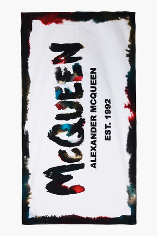 Logo Printed Cotton Beach Towel
