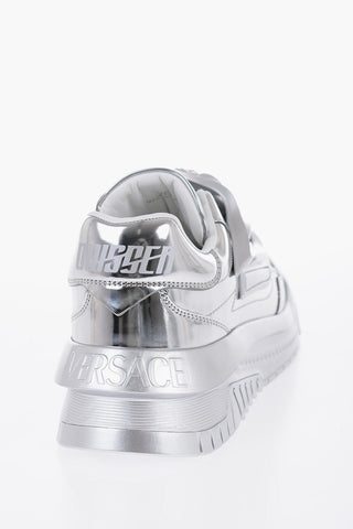 Metallized Leather ODISSEA Low-Top Sneakers With Statement Logo