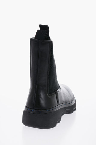 Leather Chelsea Boots With Chunky Sole