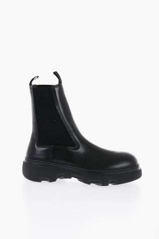Leather Chelsea Boots With Chunky Sole