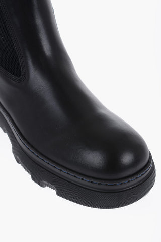 Leather Chelsea Boots With Chunky Sole