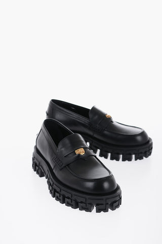Leather Penny Loafers With trigreca Sole