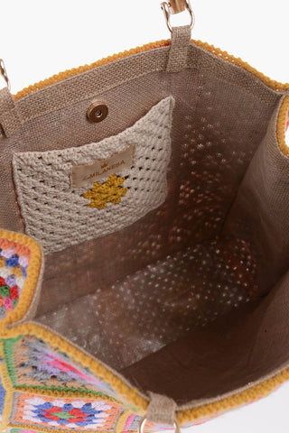 Borsa Tote CROCHET Con Manici In Bambù