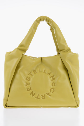 Vegan Leather Tote Bag With Embroidered Logo