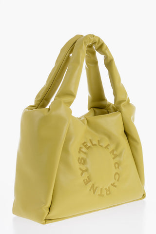 Vegan Leather Tote Bag With Embroidered Logo