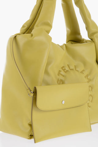 Vegan Leather Tote Bag With Embroidered Logo