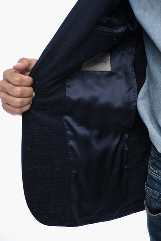 Stretch Wool Half-lined Blazer with Welt Pockets