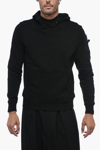 Brushed cotton Hoodie With Embossed Logo