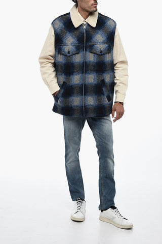 Gilet in Shearling con Motivo Tartan