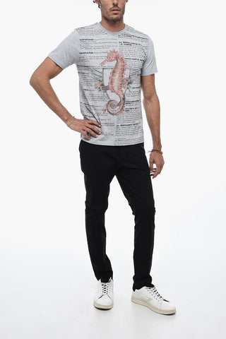 Printed t-Shirt with Flocked Detail