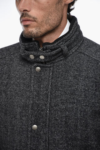 Quilted PETER Bomber Jacket with Herringbone Motif