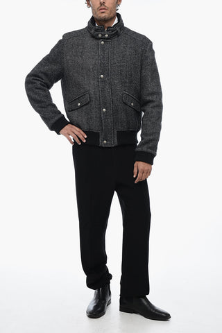 Quilted PETER Bomber Jacket with Herringbone Motif