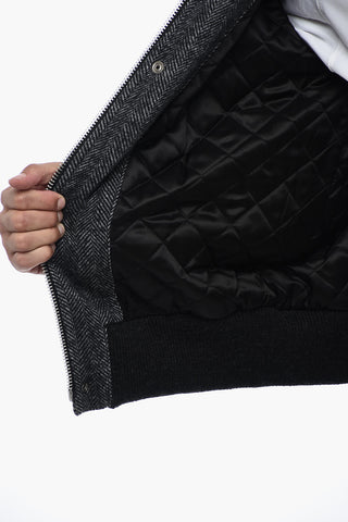 Quilted PETER Bomber Jacket with Herringbone Motif