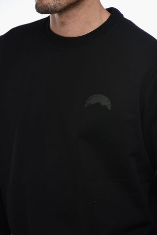Crewneck Sweatshirt with Logo Patch