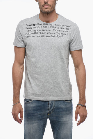 Jersey Cotton T-shirt with Lettering Print