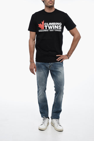 T-Shirt Girocollo con Stampa Logo