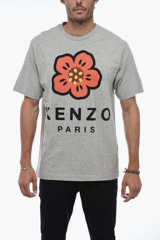 Crew Neck POPPY Cotton T-Shirt with Print