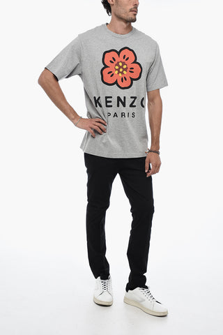 Crew Neck POPPY Cotton T-Shirt with Print