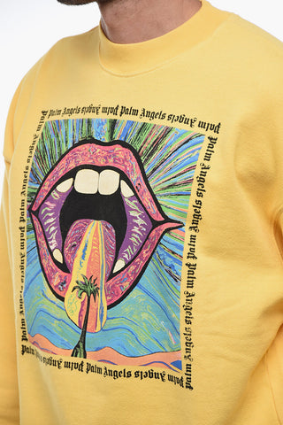 Brushed Cotton CRAZY MOUTH Sweatshirt with Graphic Print