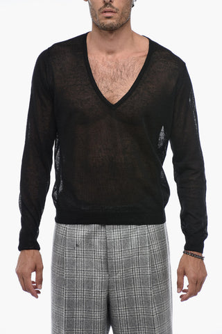 TREND V-Neck Linen Blend Pullover