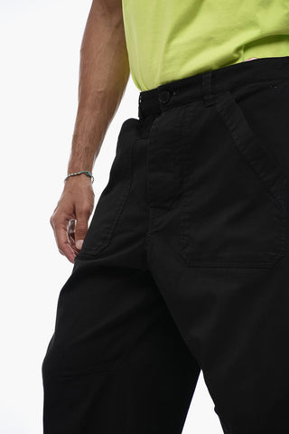Pantaloni in Cotone Stretch a Vita Bassa