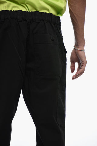Pantaloni in Cotone Stretch a Vita Bassa