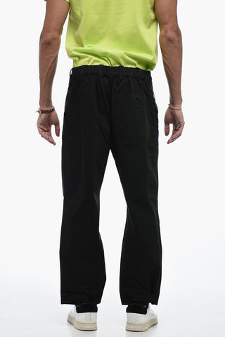 Pantaloni in Cotone Stretch a Vita Bassa
