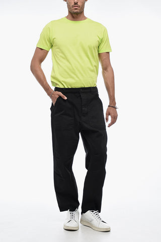Pantaloni in Cotone Stretch a Vita Bassa