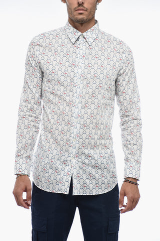 Cotton Shirt with Flamingo Print