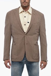 Halbgefütterter Blazer mit Hopsack-Gewebe