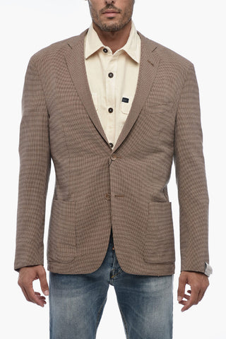 Halbgefütterter Blazer mit Hopsack-Gewebe