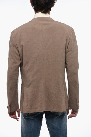 Halbgefütterter Blazer mit Hopsack-Gewebe
