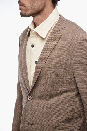 Halbgefütterter Blazer mit Hopsack-Gewebe