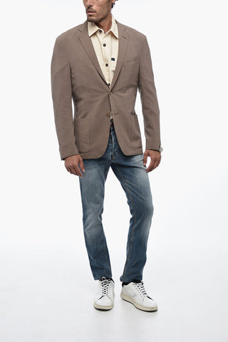 Halbgefütterter Blazer mit Hopsack-Gewebe