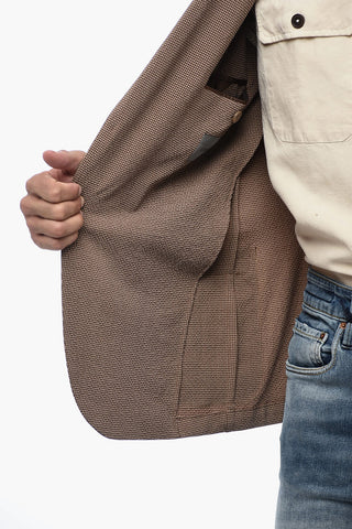 Halbgefütterter Blazer mit Hopsack-Gewebe
