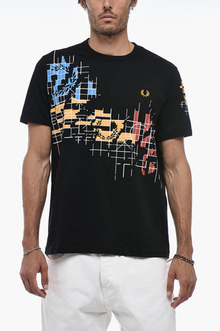 Crewneck T-shirt with GRID Print