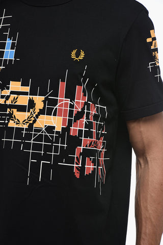 Crewneck T-shirt with GRID Print